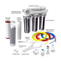 ECRO4S 100G Système d'aquarium à osmose inverse à 4 étages Filtre à eau en résine à changement de couleur pour poisson pour hôtel et usage domestique
