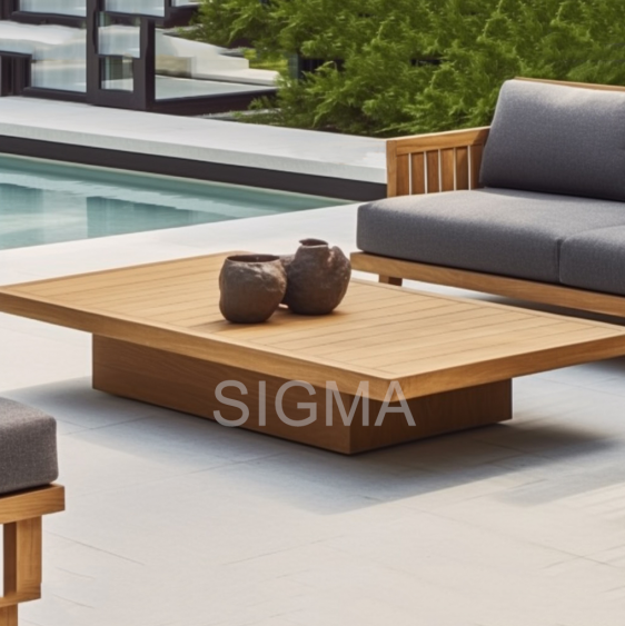 New Customizable Designer Modern Hotel Exterior Outdoor Villa Patio Teak Solid Wood Sofa Set Furniture Luxury Segmented Sofa Set