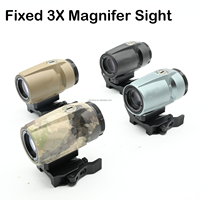 Tactical 3X22mm Magnifier Prism Scope with Aluminum Housing Quick Release Mount 380g for Hunting