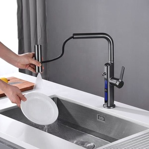 Thông minh bồn rửa nhà bếp Vòi thác nước LED hiển thị nhiệt độ Vòi Nước Nhà Bếp kéo ra khỏi nhà bếp Máy trộn vòi - Product Image 6