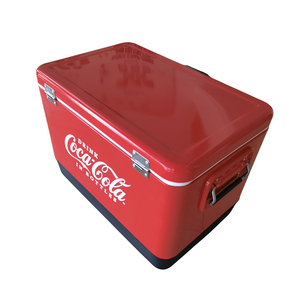 50L đỏ cổ điển thiết kế hiện đại xách tay <span class=keywords><strong>Ice</strong></span> ngực hộp mát với xử lý nhỏ Kim loại rượu vang mát cho du lịch ăn uống nhà hàng - Product Image 4