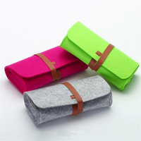 Étui à lunettes en feutre fin personnalisé avec logo, pochette pour lunettes de soleil femme