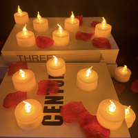 Mini bougies chauffe-plat LED scintillantes en plastique à motif de pilier sans flamme pour mariage et décoration de la maison