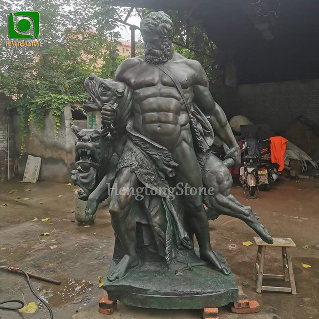 Large Size Famous Strong Man Design Bronze Carving Male Hercules Figure Statue