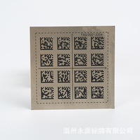 Autocollant adhésif en aluminium anodisé personnalisé gravé au laser avec logo et code QR étanche 500 pièces quantité minimale de commande
