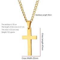 Collier avec pendentif croix de jésus pour homme, chaîne à maillons, en acier inoxydable, or et argent noir, prière, bijoux pour Couple, ami, nouveauté tendance,