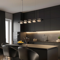 Dunkle Matte Maßgefertigte Küchenschränke Modulare Küche mit Integrierter Essinsel & Einbau-Backofen Direkt vom Hersteller