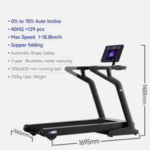 <span class=keywords><strong>Tapis</strong></span> roulant inclinable motorisé électrique professionnel pour salle <span class=keywords><strong>de</strong></span> sport à domicile, pliable, avec écran LED - Product Image 3