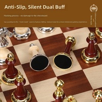 Jeu d'échecs haut de gamme Dongguan 2-en-1 avec des pièces en bois massif et en alliage de style Staunton dans un coffret cadeau en cuir portable