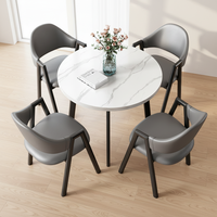 Ensemble de table et de chaises de salle à manger en faux marbre moderne, mobilier commercial adapté aux salons