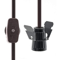 6FT 18awg US 2PIN prise plate cordon d'alimentation bouton interrupteur E26 E27 douille de lampe suspension bricolage support de lampe
