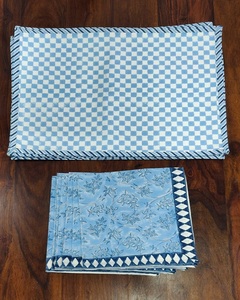 Ethnic Dining Accessories Hand <b>Block</b> <b>Printed</b> Cotton Placemats. Size 13x18 inch Lined with Cotton Voile with Azo-Free Color - Product Image 1