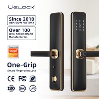 Cerradura Inteligente para Puerta UIELOCK A2, TUYA WIFI, con Tarjeta, Huella Dactilar, Código Biométrico, para Puerta de Madera, Apartamento, Casa, Hotel