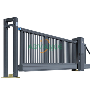 <span class=keywords><strong>Portail</strong></span> <span class=keywords><strong>coulissant</strong></span> cantilever à lames coulées, haute sécurité, durable, à rétraction automatique, avec revêtement poudré, design <span class=keywords><strong>contemporain</strong></span> - Product Image 1