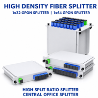 Répartiteur PLC 1x32 1x64 à Haut Rapport de Division, Type Carte Insérable, Répartiteur Fibre Optique SC UPC Cassette GPON FTTH ODN à Faible Perte d'Insertion