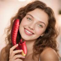 Vibrator mit Stoßfunktion, G-Punkt-Stimulator, Rosen-Design, Klitoris-Sauger, 10 Frequenzen, Wiederaufladbar, Heizfunktion