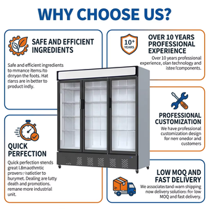 Réfrigérateur vertical commercial grande capacité à 3 portes pour la présentation de bières, avec compresseur inférieur et réfrigération par tubes en cuivre, pour supermarché - Product Image 6