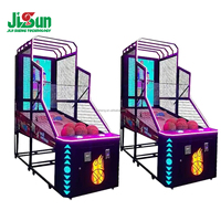 Machine de jeu de basket-ball LCD à monnayeur avec système de pointage électronique et éclairage LED violet pour centre de jeux