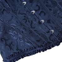 Corset Vintage Brocart Jacquard Floral avec Volants et Nœud en Satin, Style Gothique Victorien, Serre-taille Grande Taille