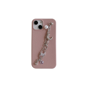 เคสโทรศัพท์หนัง PU ประดับมุก & สายโซ่สำหรับ <span class=keywords><strong>Samsung</strong></span> S25 S24 S22 S23อัลตร้าเคสโทรศัพท์ทันสมัยพร้อมจี้รูปดวงจันทร์และคริสตัล - Product Image 1