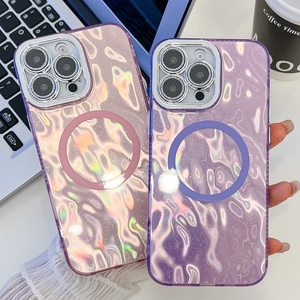 Estuche de carga inalámbrica magnética para <span class=keywords><strong>Iphone</strong></span> 16 Plus 15 Pro Max 14 <span class=keywords><strong>13</strong></span> Feather Ice Plating IMD Contraportada Protector de lente de cámara - Product Image 5