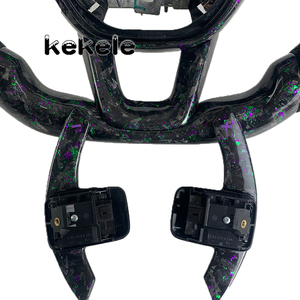 Volante Deportivo Personalizado con LED RPM, Color Morado y Verde, de Fibra de Carbono Forjada, para Honda Civic Accord 2021 2022 <span class=keywords><strong>2023</strong></span> 2024 - Product Image 3