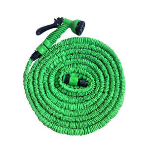 Tuyau d'arrosage extensible bleu de 7,6 m avec raccords ABS, tuyaux d'irrigation en polyéthylène, bobine en plastique avec sac OPP - Product Image 1