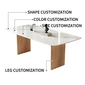Modern Minimalist Design Marble Top Table Dining Room Furniture Dining Table Chair Set Luxury With Solid Wood Bsae