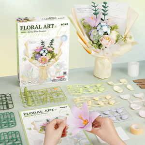 Robotime <span class=keywords><strong>Rokr</strong></span> US Warehouse juguetes de regalo hechos a mano AF01J primavera tiempo ramo DIY modelo Kit 3D rompecabezas artesanías de plástico - Product Image 6
