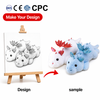 Peluche personnalisée mignonne super douce de petit dragon volant de dessin animé pour cadeaux de mariage et d'anniversaire, vente en gros de poupées