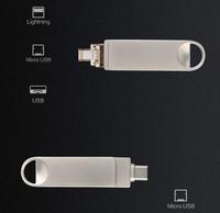 Clé USB 4 en 1 de Type C, support à mémoire de 128GB 256 GB, Micro lecteur Flash de 3.0 GB, pour iPhone/Android/MacBook