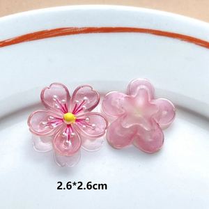 Perles en acrylique givré en forme de pétale de fleur, nœud papillon, pour couture, boutons, matériel de bricolage et composants - Product Image 2