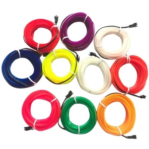 Tira de Luz LED Fría para Auto de 5m y 3m, Lámpara de Ambiente LED de 10 Colores, Línea de Luz Fría Interior para Auto con Adaptador para Encendedor de Cigarrillos - Product Image 1