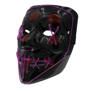 Miedo Cosplay LED <span class=keywords><strong>traje</strong></span> V <span class=keywords><strong>purga</strong></span> máscara EL cable de luz de la mascarilla para Festival de Halloween fiesta - Product Image 3