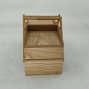 Boîte à couture extensible-Boîte en bois pour couturière pour le stockage des bobines de fil-Boîte de rangement pour kit de couture avec poignée-Panier à coudre en bois - Product Image 3