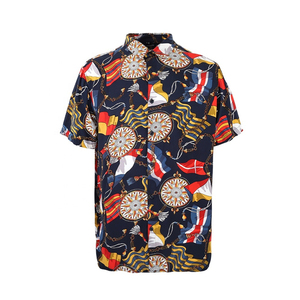 New Arrivals OEM 100 Rayon Colorful Hawaiian Clothing <strong>African</strong> Print <strong>Shirts</strong> <strong>Men</strong> - Product Image 1