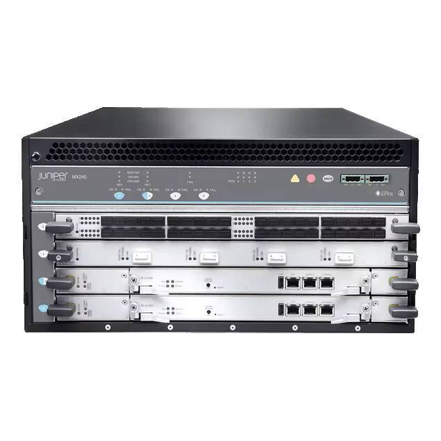 Juniper MX240 Universal Routing Platform Router Layer 2 VPN 3-slot 10 40 100 GbE AC DC 3 Tbps Data Center Enterprise