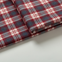Tissu à carreaux en sergé uni (brossé d'un seul côté)