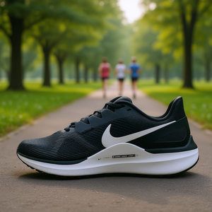 Scarpe da corsa Nike <span class=keywords><strong>Air</strong></span> <span class=keywords><strong>Zoom</strong></span> Structure 25 unisex con tomaia in mesh, suola in gomma, intersuola in EVA, taglia 10, nero, bianco, grigio fumo scuro - Product Image 2