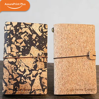 Carnet de voyage A6 mini en liège avec couverture rigide, logo personnalisé, poches pour cartes, journal écologique recyclable, souvenir d'affaires