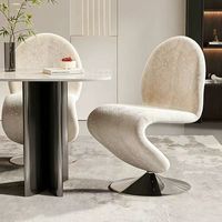 Chaise de salle à manger créative en chenille de style italien, pour la maison et l'hôtel, écologique, luxe léger, haut de gamme, dossier minimaliste