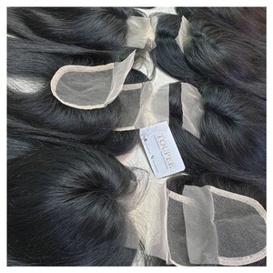Vietnamese Remy Human Hair Closure Hand Tied Weft Double Drawn <b>Clip</b> In All Colors Perm Ready 36 Inches 100g - Product Image 6