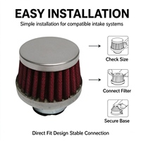 Filtre à air conique mini rouge en métal haute performance pour carter moteur
