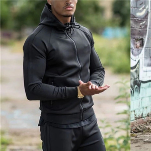 Guangzhou JWIN 2022 tute alla moda personalizzato nero <span class=keywords><strong>tuta</strong></span> da uomo francese Terry <span class=keywords><strong>tuta</strong></span> - Product Image 4
