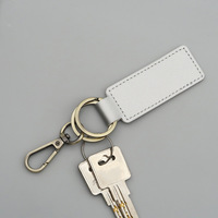 Porte-clés en cuir PU gaufré avec logo, style vintage, cadeaux d'affaires transfrontaliers, modèle pendentif de voiture, rectangulaire, 2 porte-clés