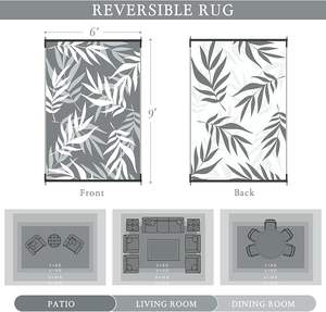 เสื่อปูพื้นสำหรับตั้งแคมป์ถักแบบทันสมัยกันน้ำพรมฟางพลาสติกสำหรับสวนหลังบ้านดาดฟ้าปิกนิกชายหาดรถพ่วง - Product Image 5