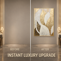 Peinture à l'huile texturée sur toile Feuille d'Or, grande, sans cadre, vente en gros, tableaux et décorations murales, pour entrée, salle à manger, pièce moderne