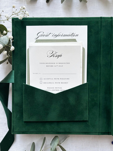 Boîte <span class=keywords><strong>d</strong></span>'<span class=keywords><strong>invitation</strong></span> personnalisée en velours émeraude pour mariage à destination, avec <span class=keywords><strong>invitation</strong></span> en acrylique et enveloppe – Hochzeit Einladung - Product Image 3