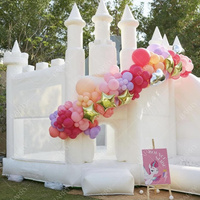 Château gonflable de saut commercial, maison de rebond de mariage blanche pour fête et événement