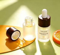 Flacon compte-gouttes en verre dépoli premium 10 ml - Contenant avec bouchon en bois pour huile à barbe, soins de la peau, flacon d'essence liquide personnalisable
